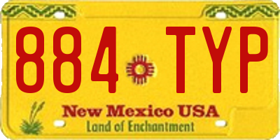 NM license plate 884TYP