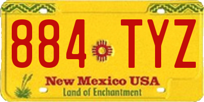 NM license plate 884TYZ
