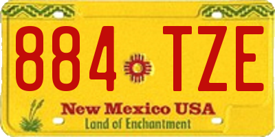 NM license plate 884TZE