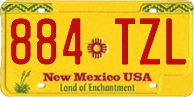 NM license plate 884TZL