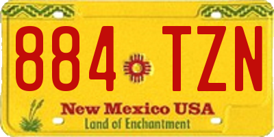 NM license plate 884TZN