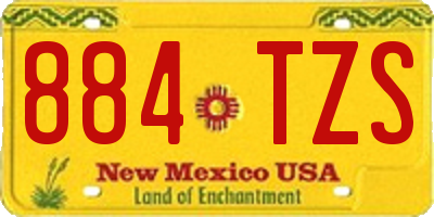 NM license plate 884TZS