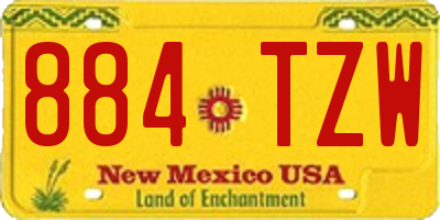 NM license plate 884TZW