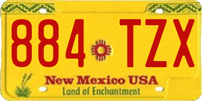 NM license plate 884TZX