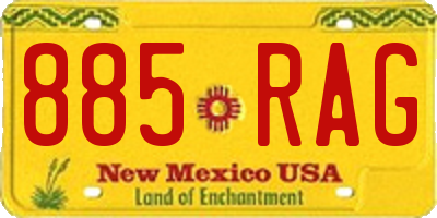 NM license plate 885RAG