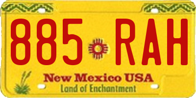 NM license plate 885RAH