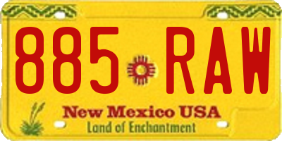 NM license plate 885RAW