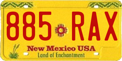 NM license plate 885RAX