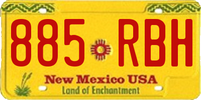 NM license plate 885RBH