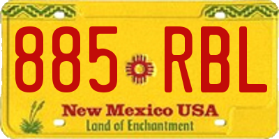 NM license plate 885RBL