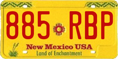 NM license plate 885RBP