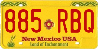 NM license plate 885RBQ