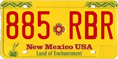 NM license plate 885RBR