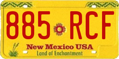 NM license plate 885RCF