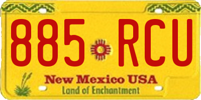 NM license plate 885RCU