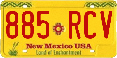 NM license plate 885RCV