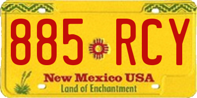 NM license plate 885RCY