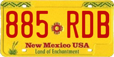 NM license plate 885RDB