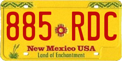 NM license plate 885RDC