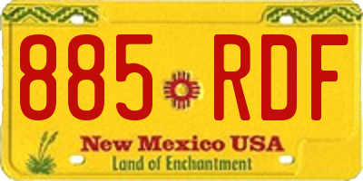 NM license plate 885RDF
