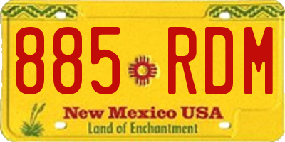 NM license plate 885RDM