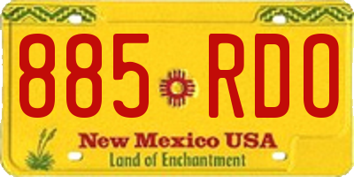 NM license plate 885RDO