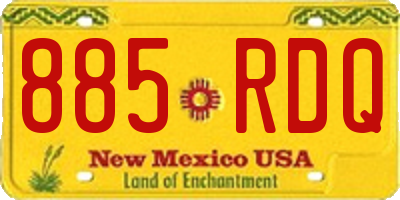 NM license plate 885RDQ