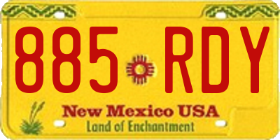 NM license plate 885RDY
