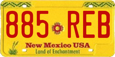 NM license plate 885REB