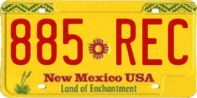 NM license plate 885REC