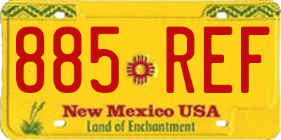 NM license plate 885REF