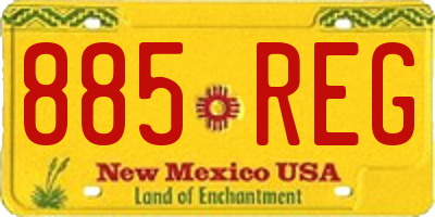 NM license plate 885REG