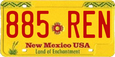 NM license plate 885REN