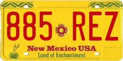NM license plate 885REZ