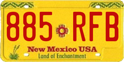 NM license plate 885RFB