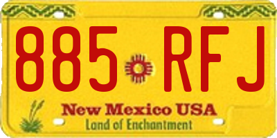 NM license plate 885RFJ