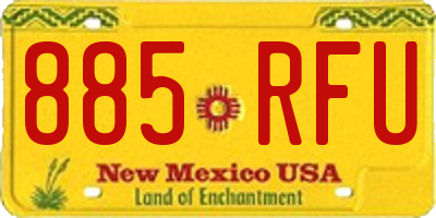 NM license plate 885RFU