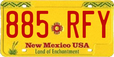 NM license plate 885RFY