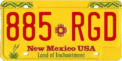 NM license plate 885RGD