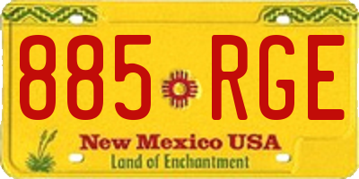 NM license plate 885RGE