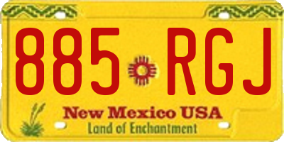 NM license plate 885RGJ