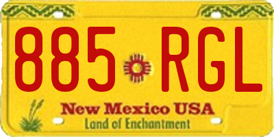 NM license plate 885RGL