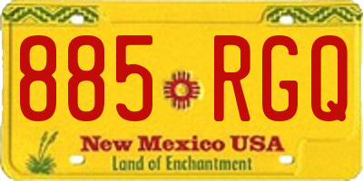 NM license plate 885RGQ