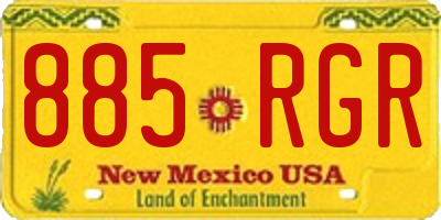 NM license plate 885RGR