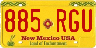 NM license plate 885RGU
