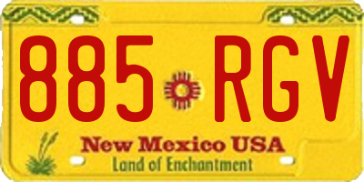 NM license plate 885RGV