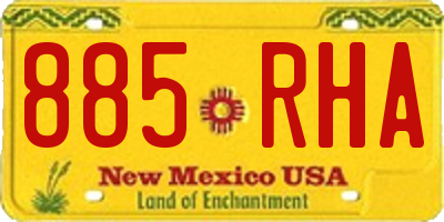 NM license plate 885RHA