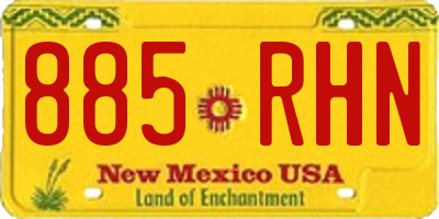 NM license plate 885RHN