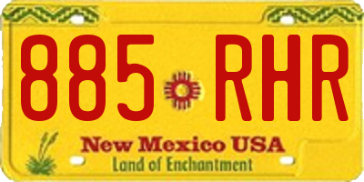 NM license plate 885RHR