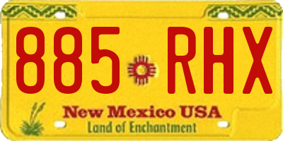 NM license plate 885RHX